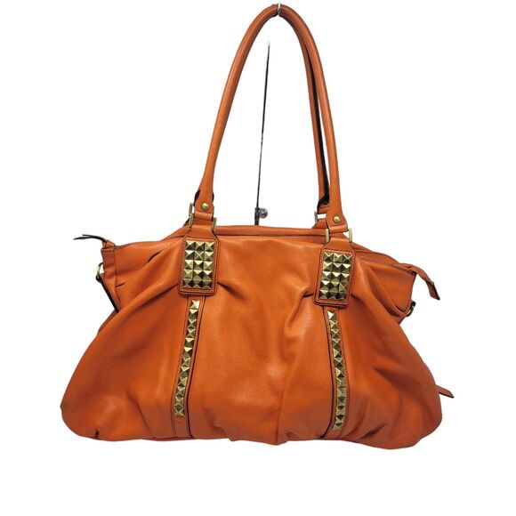 Fenn Wright Manson Extra-Large Orange Leather Satchel Bag w/Double Handles - Picture 3 of 9